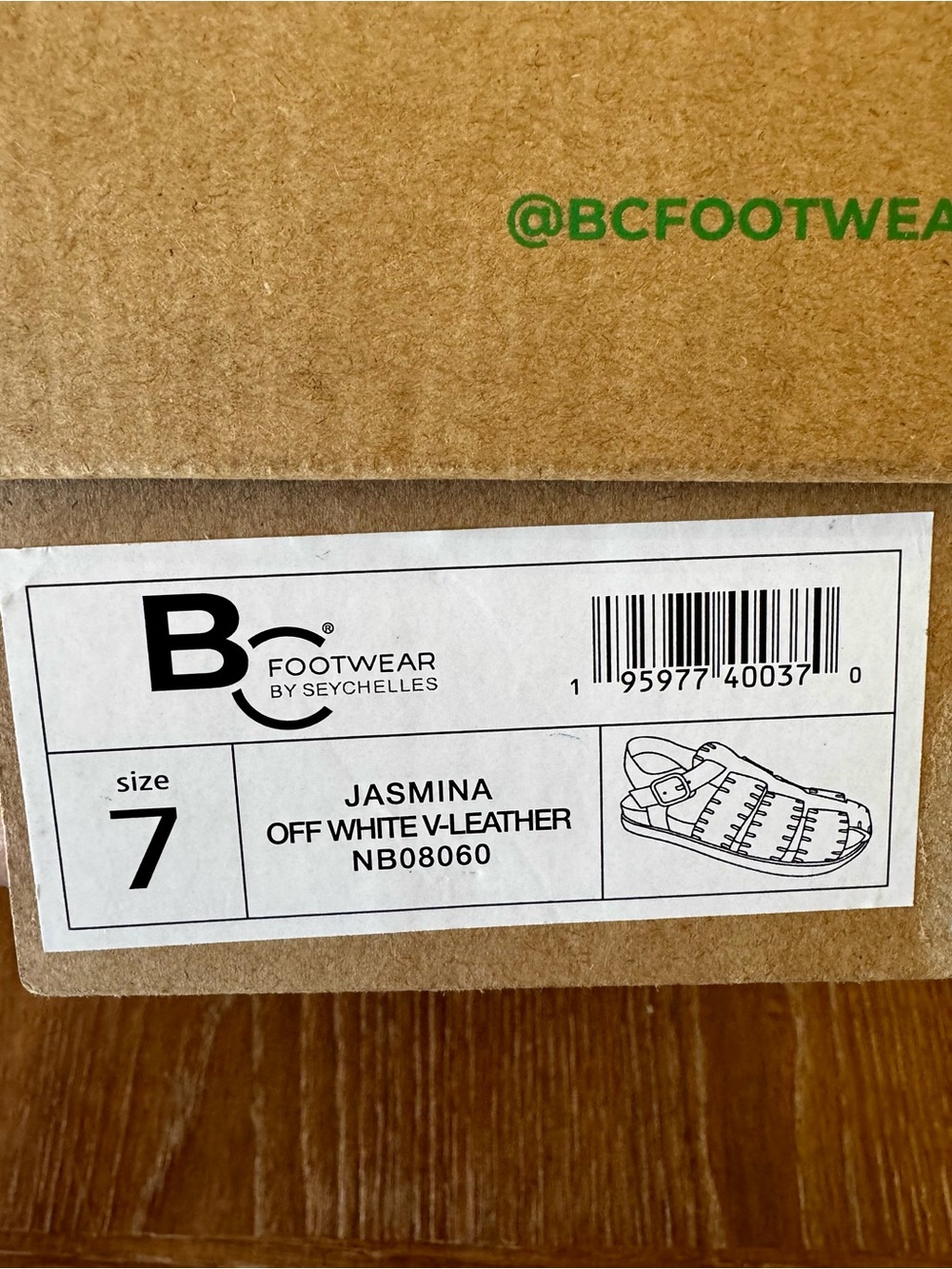 NIB off white whip stitched BC Footwear Jasmina sandal 7 - Picture 9 of 11